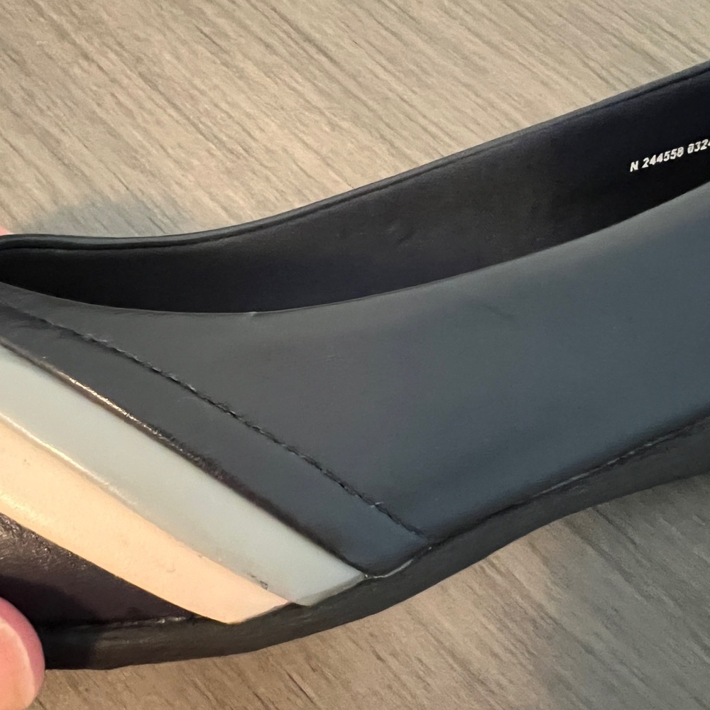 Hotter Women’s Leather Navy Ballet Flats Never Worn - Picture 8 of 9